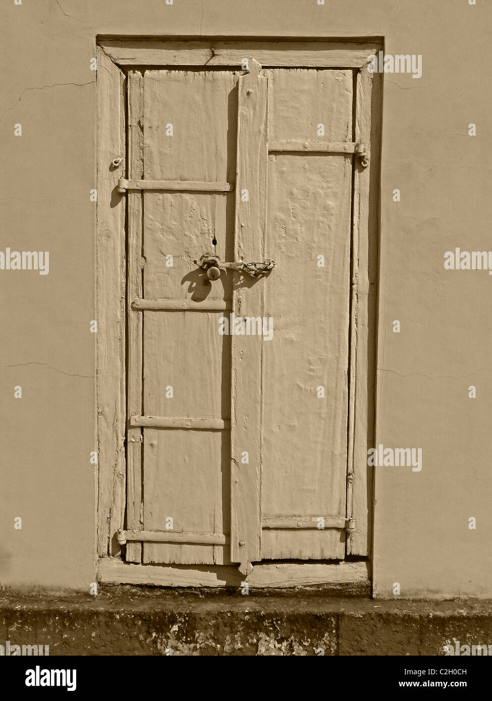 Muster von alten, antiken Holzfenster in Parvati, Pune, Maharashtra, Indien Stockfoto