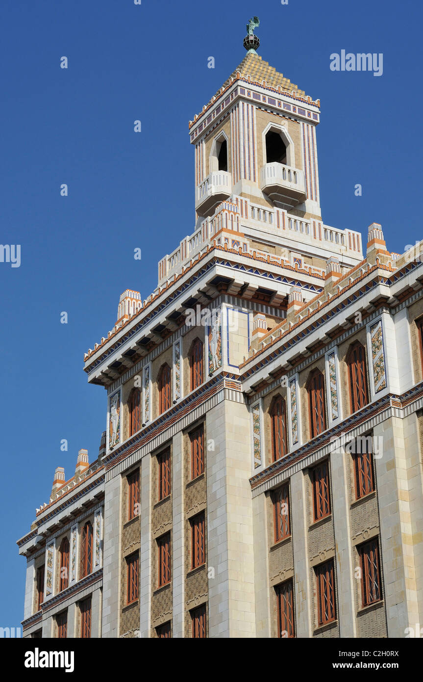 Havanna. Kuba. Habana Vieja / alte Havanna. Art-Deco-Edificio Bacardi, abgeschlossen im Jahre 1929. Stockfoto