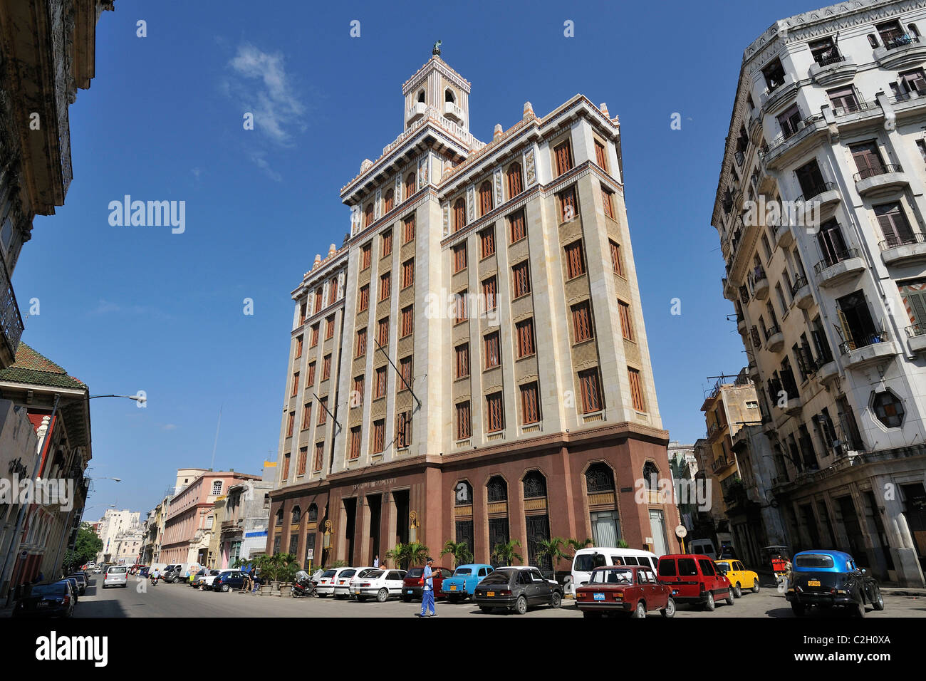 Havanna. Kuba. Habana Vieja / alte Havanna. Art-Deco-Edificio Bacardi, abgeschlossen im Jahre 1929. Stockfoto