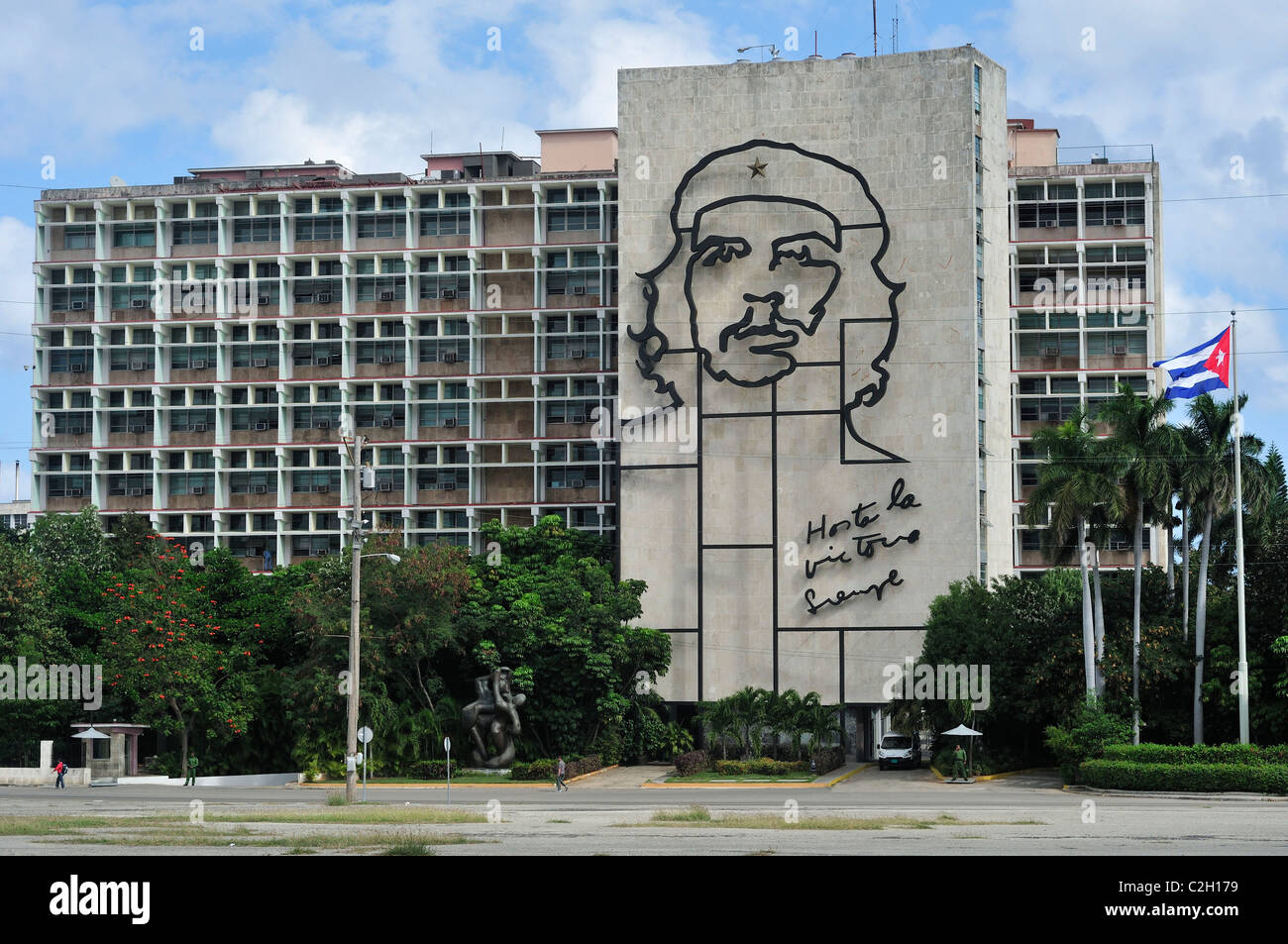 Havanna. Kuba. Bild von Che Guevara auf das Ministerium Gebäude des Innenministeriums, Plaza De La Revolucion. Stockfoto