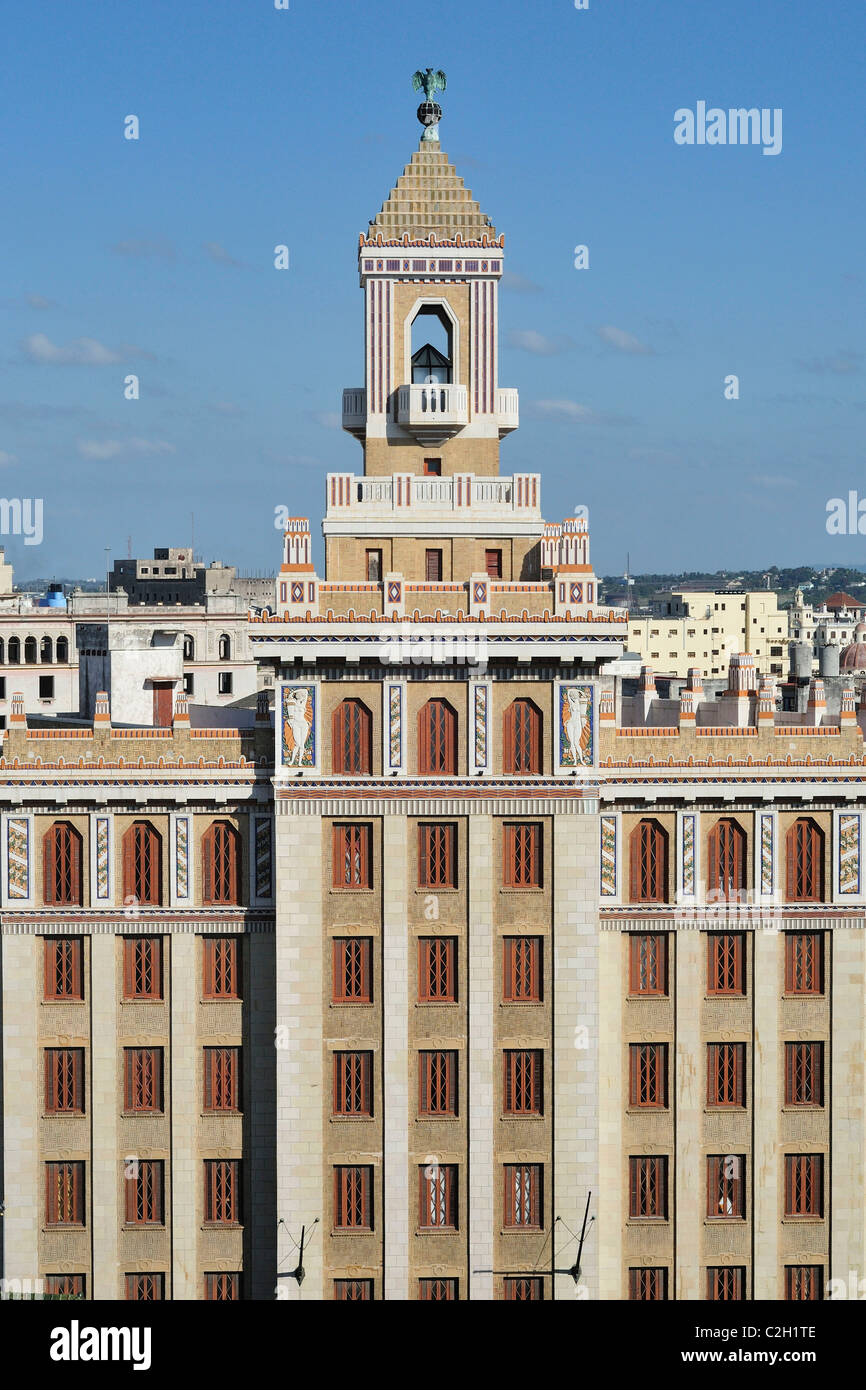 Havanna. Kuba. Habana Vieja / alte Havanna. Art-Deco-Edificio Bacardi, abgeschlossen im Jahre 1929. Stockfoto
