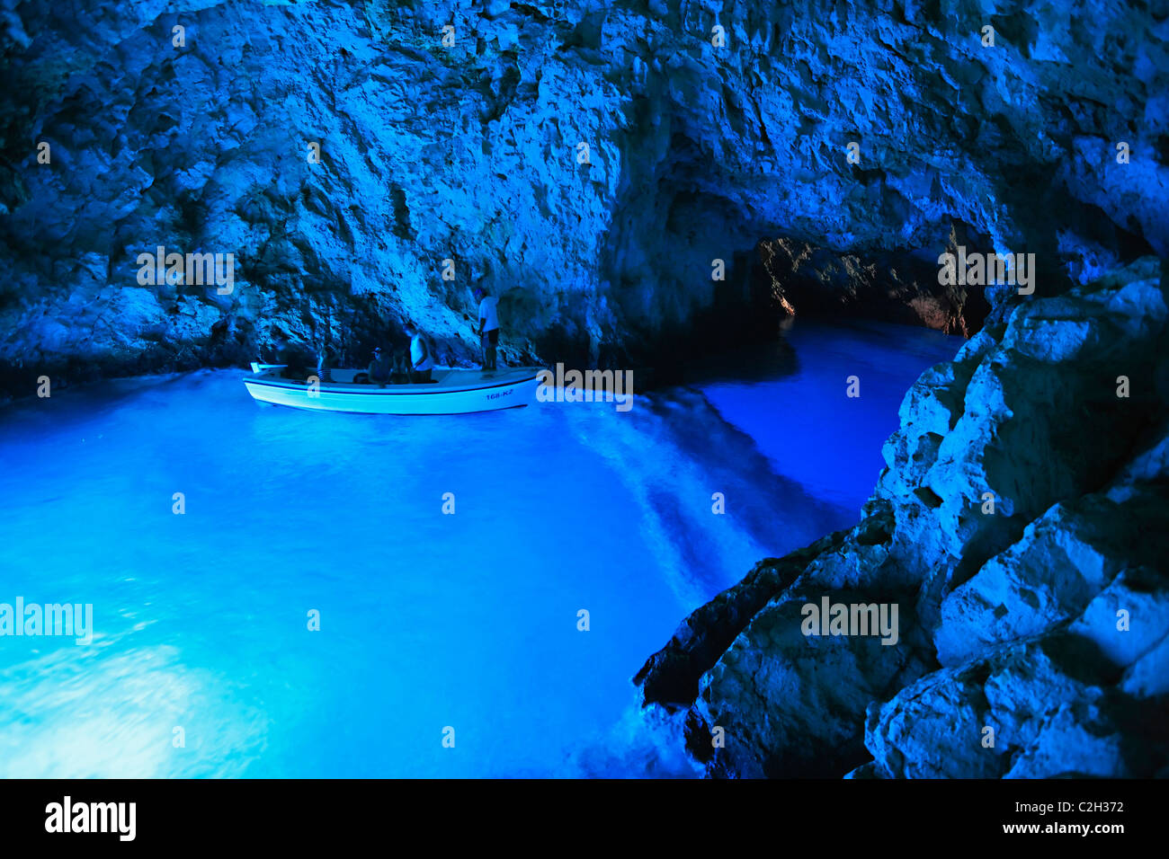 Blaue Grotte, Bisevo, Vis, Kroatien. Stockfoto
