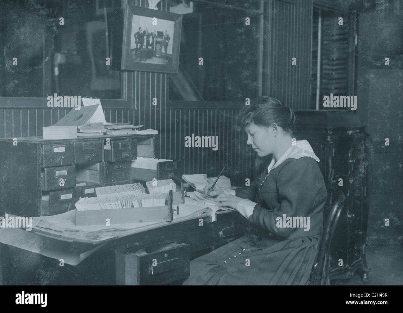 Malvinas Amundsen, 15 Jahre alt. Office Girl im östlichen Talking Machine Co., 177 Tremont Street. Stockfoto