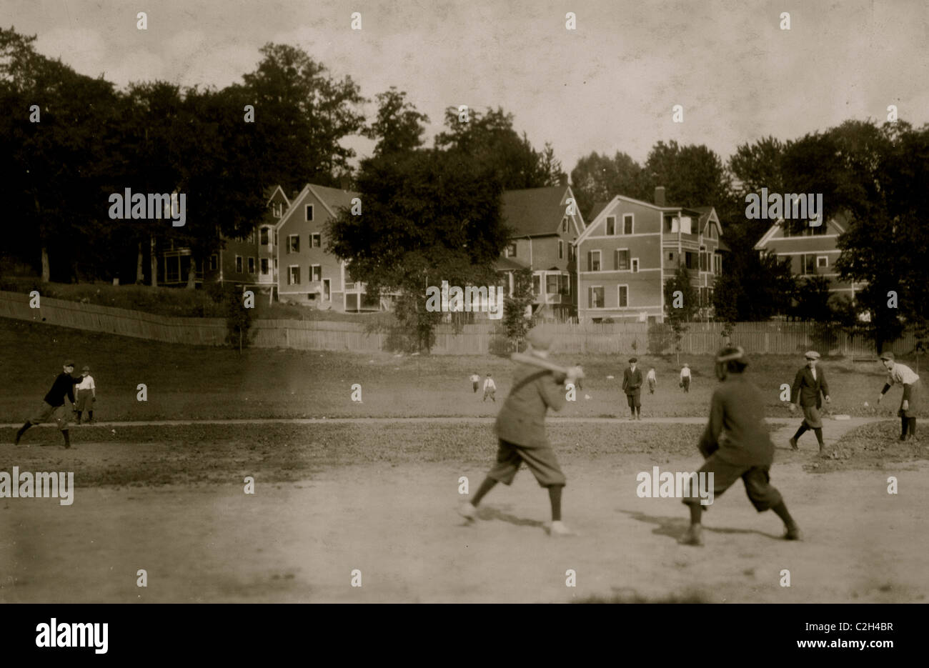 Emerson Wight Spielplatz - 16:40, die Arbeiter spielen Baseball Stockfoto