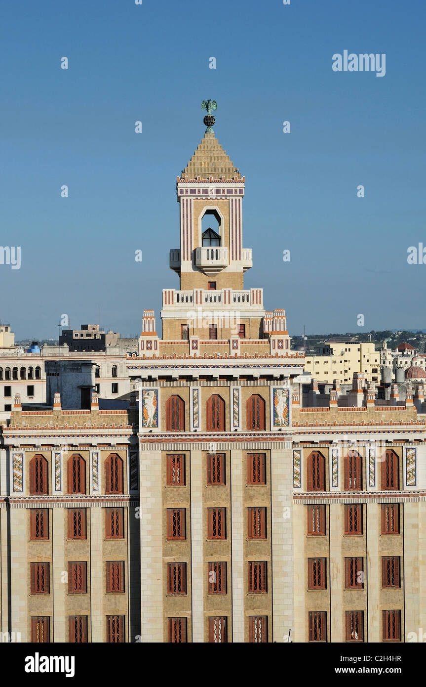 Havanna. Kuba. Habana Vieja / alte Havanna. Art-Deco-Edificio Bacardi, abgeschlossen im Jahre 1929. Stockfoto