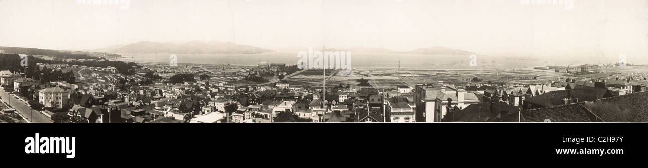 Fort Winfield Scott; Presidio und Fort Mason mit Blick auf die Bucht von San Francisco Stockfoto