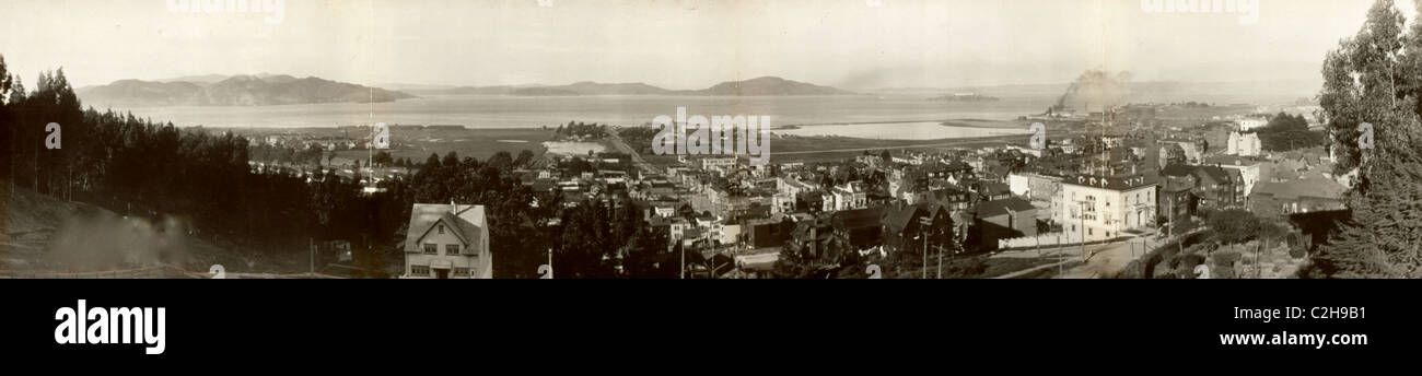 San Francisco - Ausstellungsgelände auf Bucht von San Francisco und die Golden Gate Stockfoto