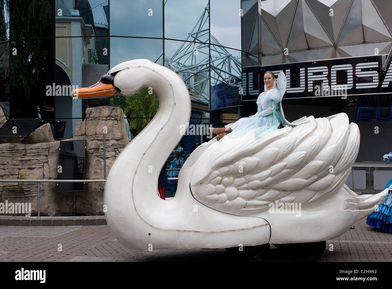Ein Schwan im Europapark Rust, Deutschland Stockfoto
