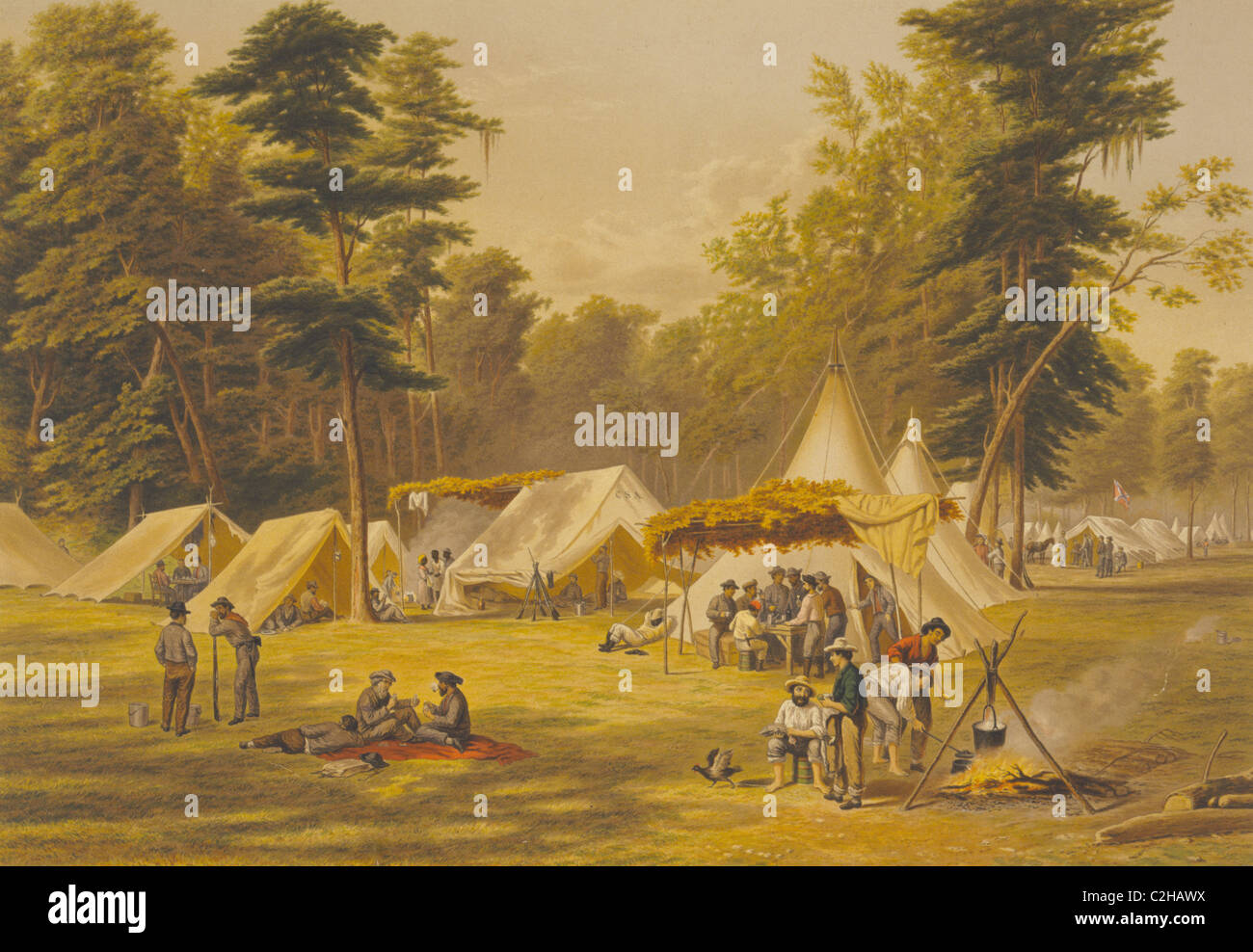 Bürgerkrieg Konföderierten Lager Stockfoto