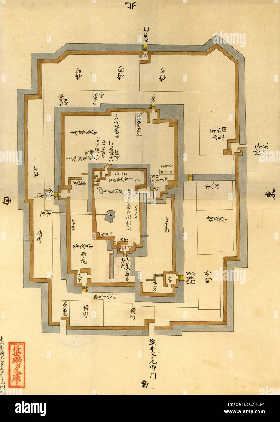 Japanische Burg Plan Stockfoto