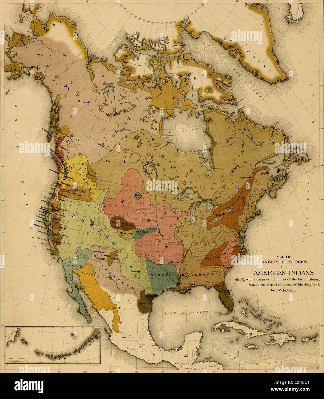 Sprachen der nordamerikanischen Indianer Stockfoto