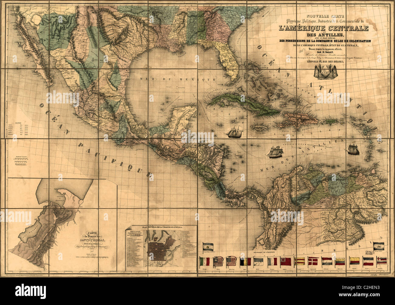 Zentralamerika & Antillen - 1845 Stockfoto