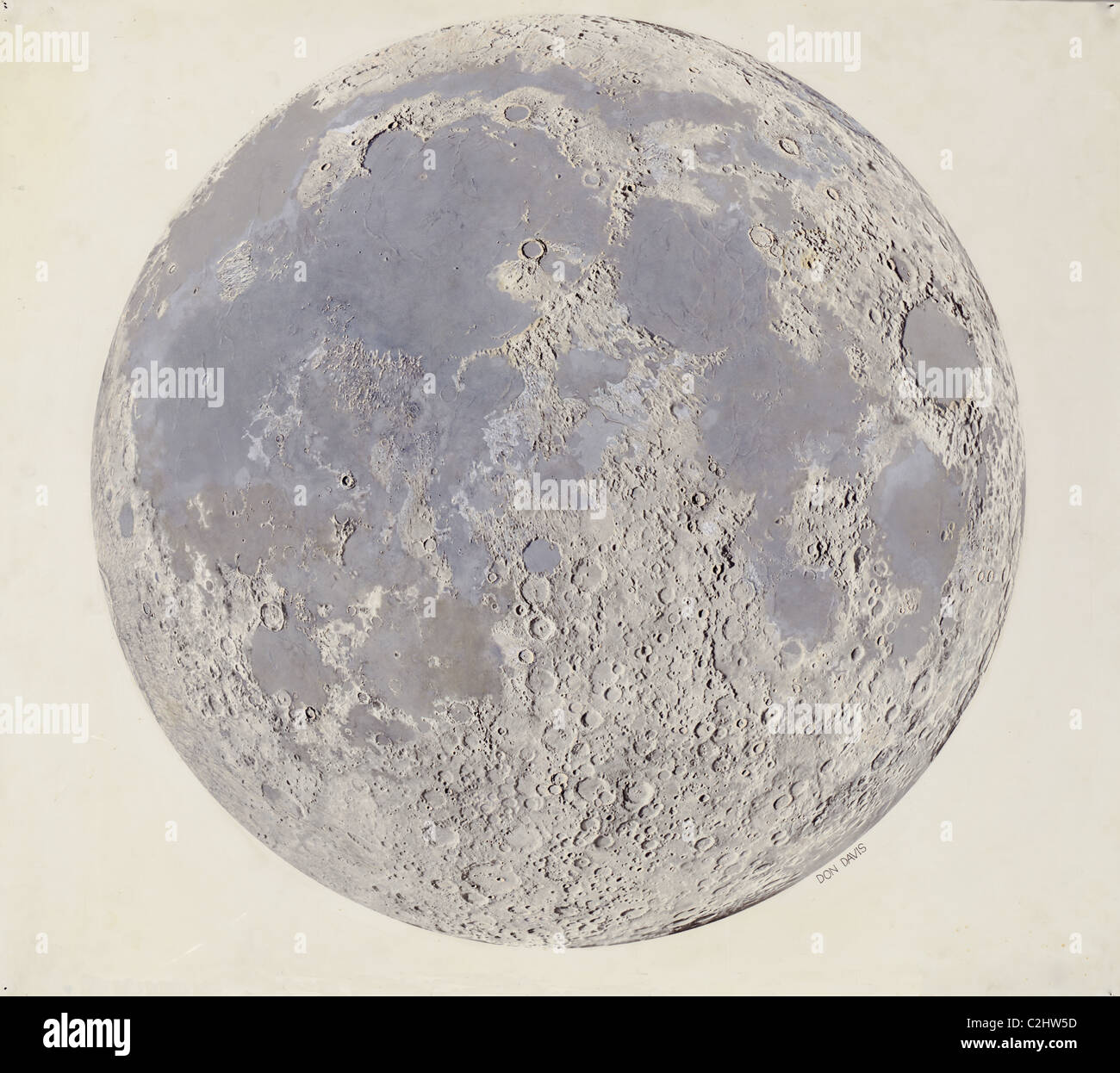 Oberfläche des Mondes mit Kratern Stockfoto