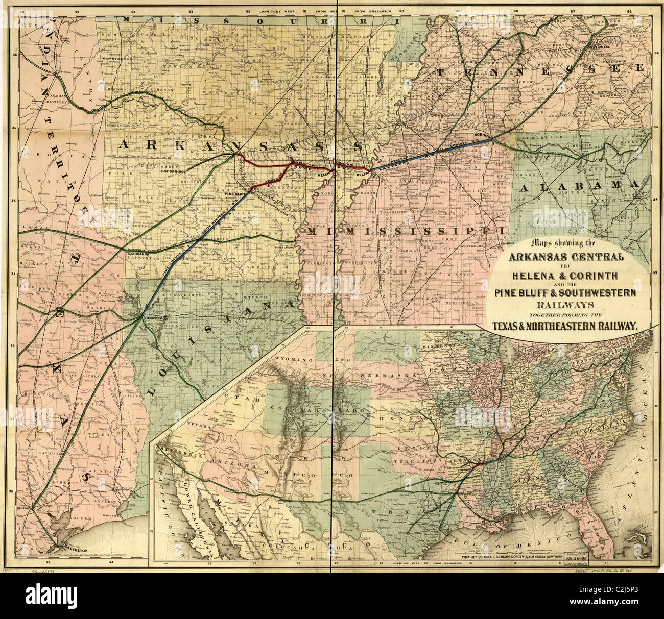Arkansas Central - 1872 Stockfoto