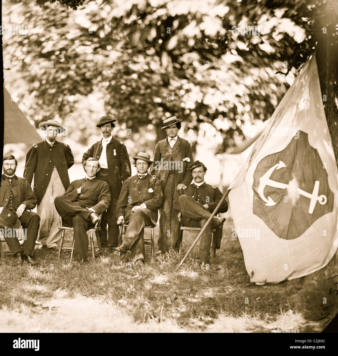 Washington, District Of Columbia (Umgebung)]. General William F. Bartlett und Personal Stockfoto