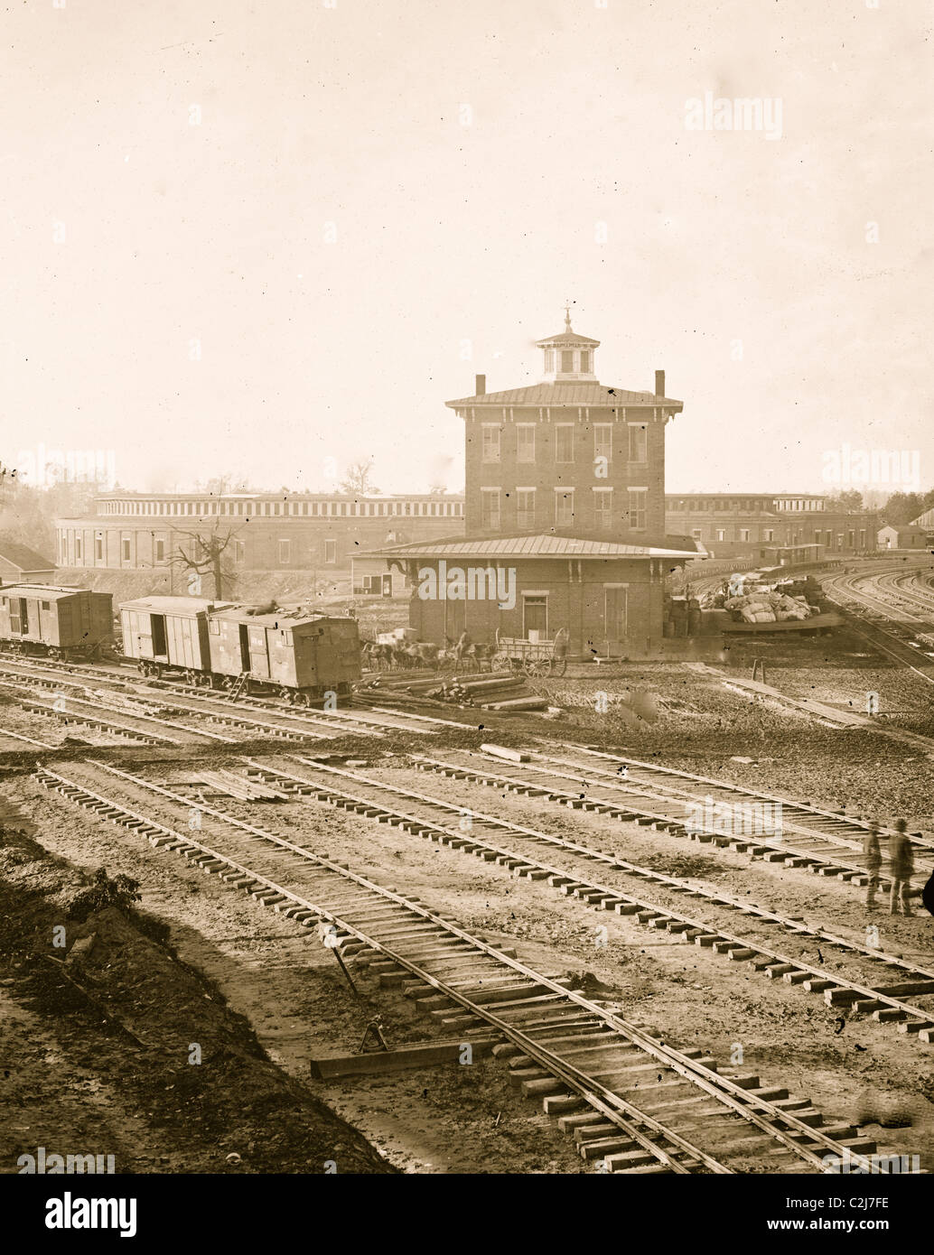 Atlanta, Georgia. Eisenbahn-Ringlokschuppen Stockfoto