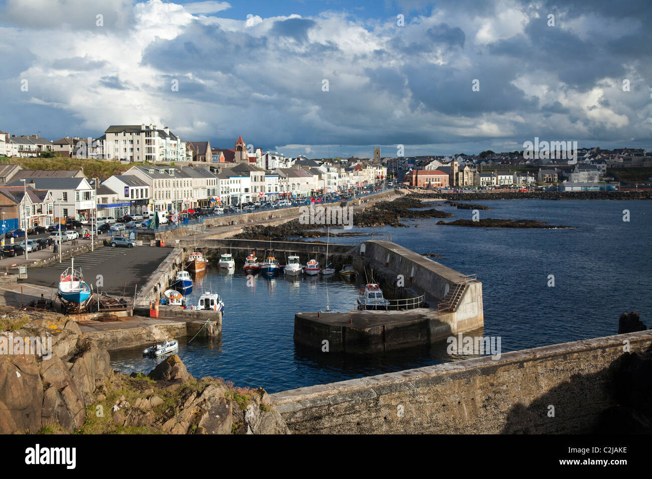 Portstewart Hafen und Promenade, Co Derry, Nordirland. Stockfoto