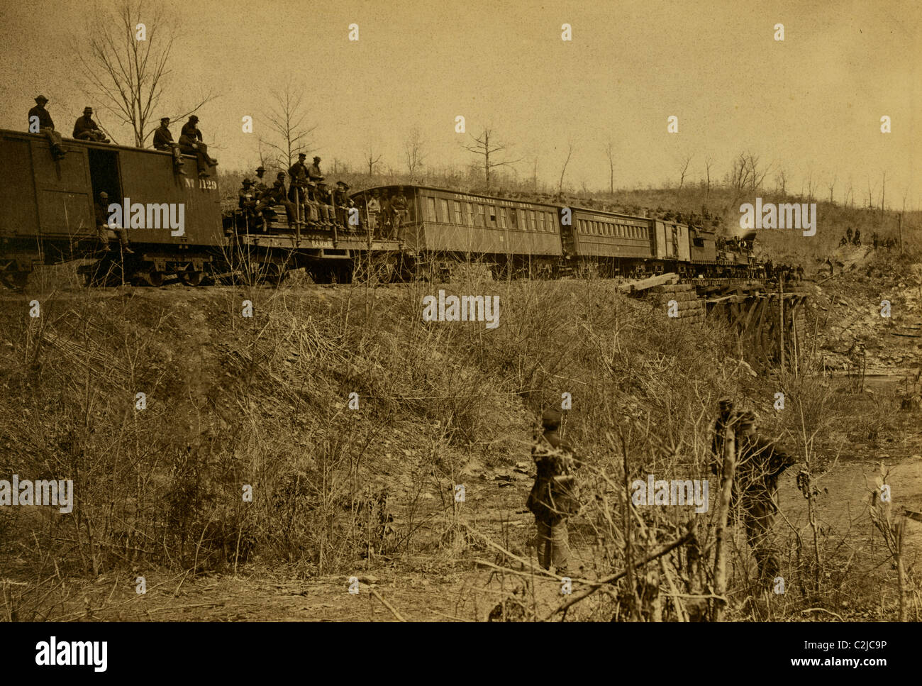 Erste Bahn Brücke Bull Run, Frühjahr 1863 Stockfoto