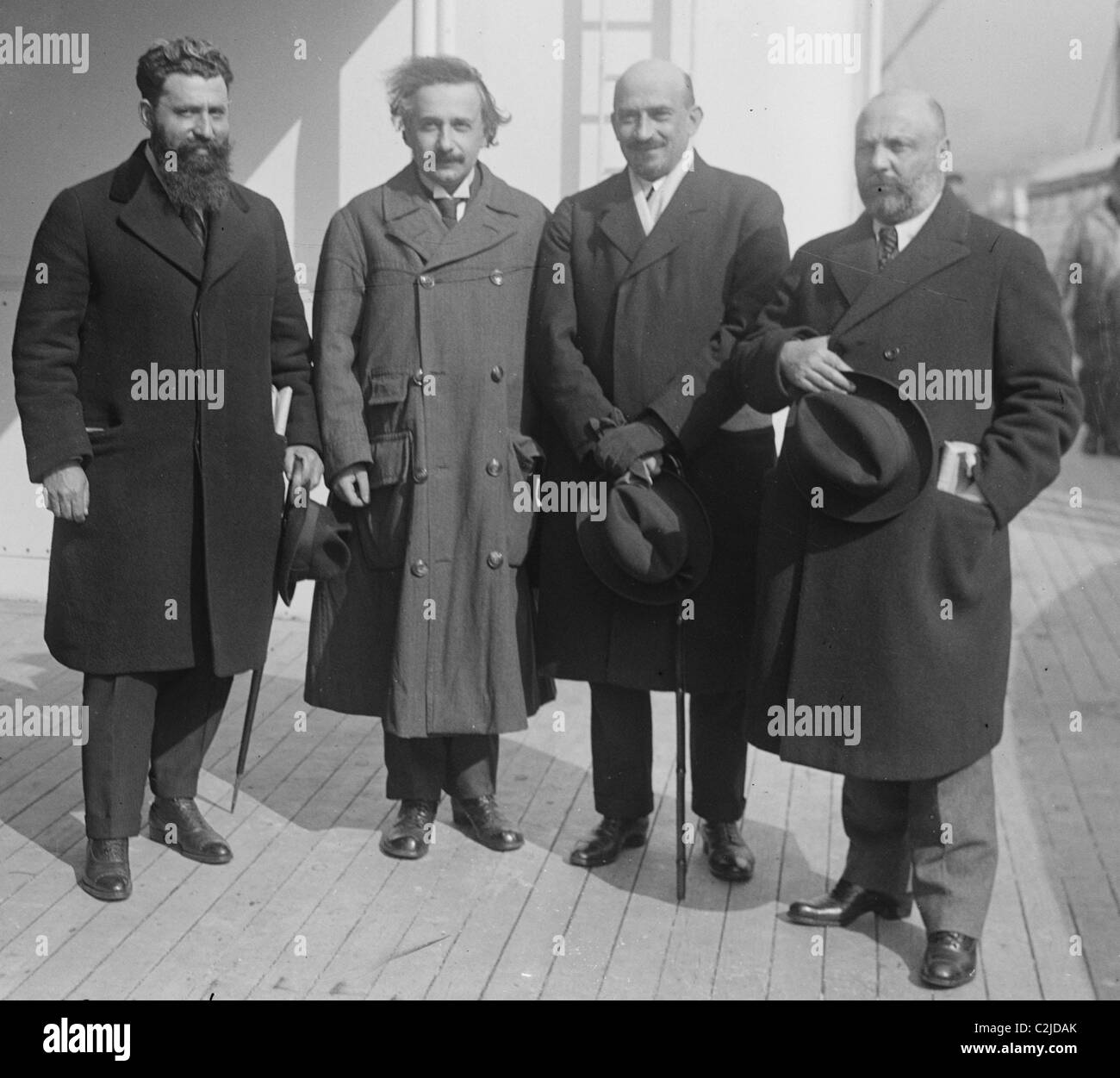 Mossessohn, Chaim Weizmann, Albert Einstein, Ussischkin Stockfoto