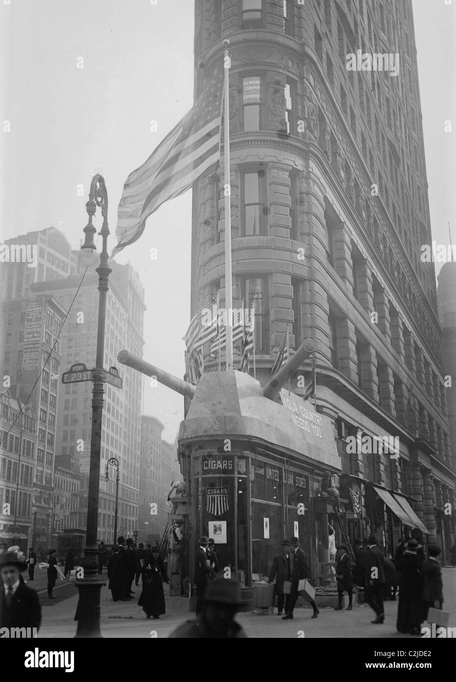 Personalbeschaffung im ersten Stock des New Yorker Flat Iron Building Stockfoto