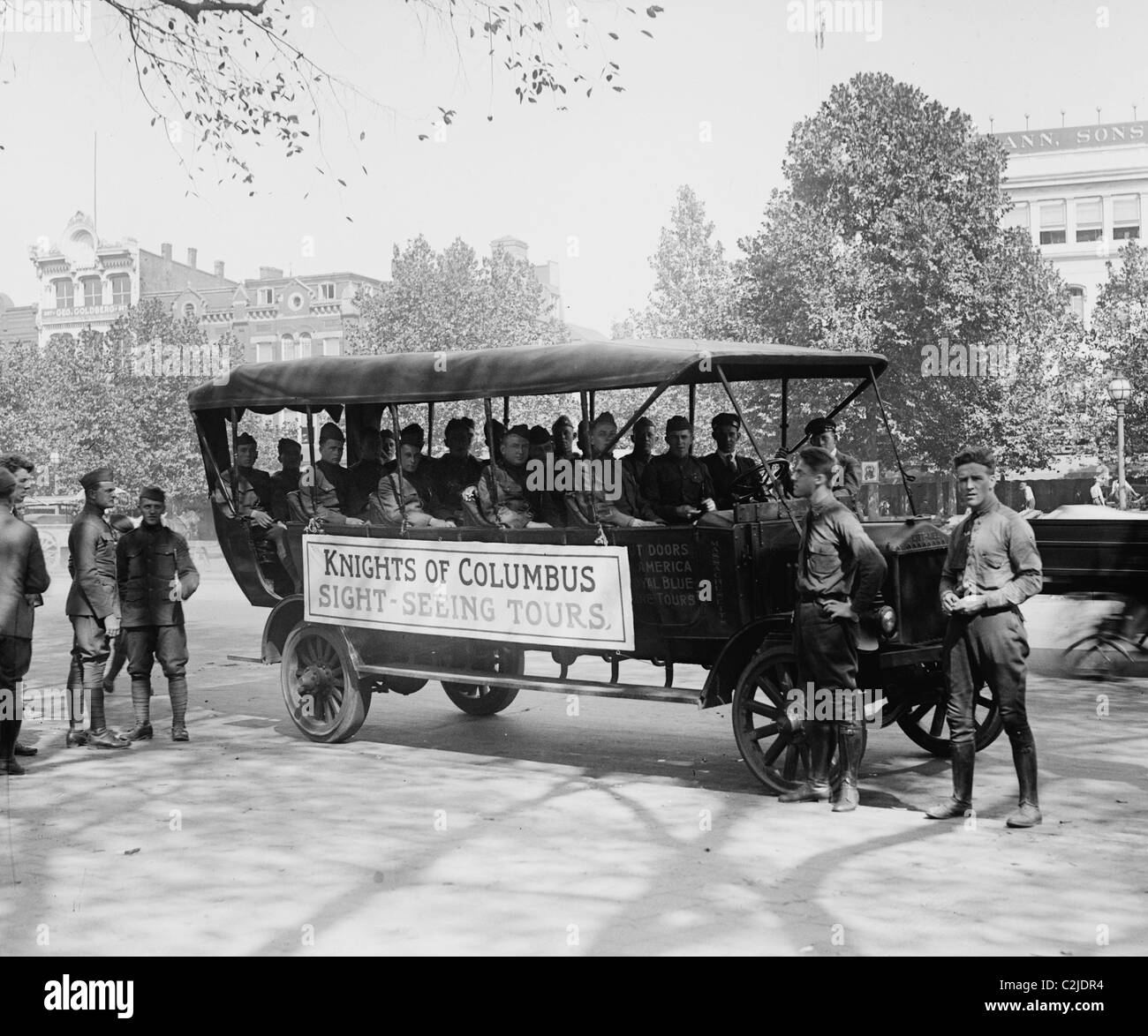 Knights Of Columbus Bus bringt verwundeten Soldaten auf Sightseeing Tour von DC Stockfoto