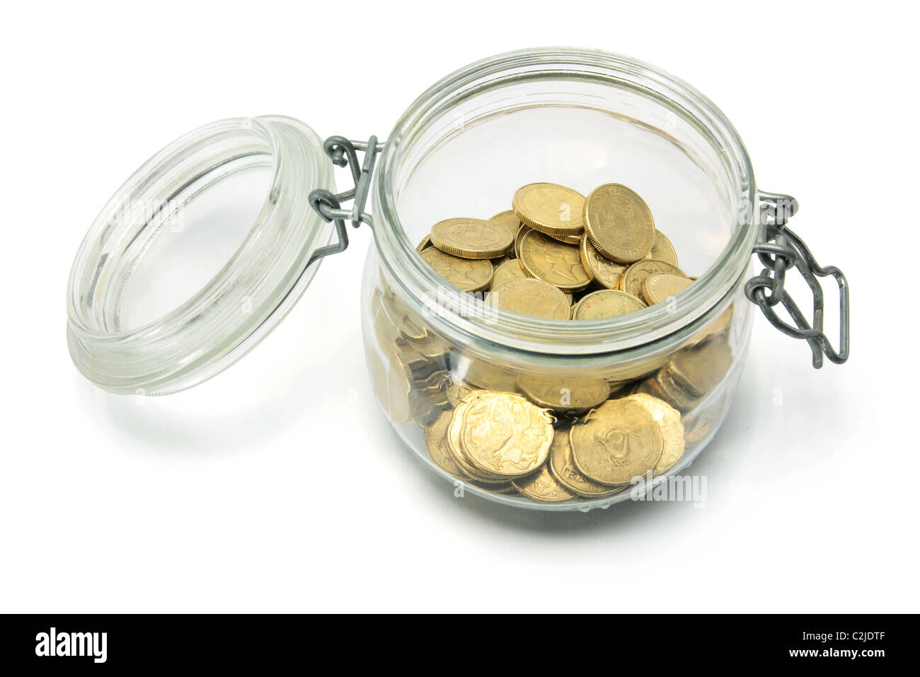 Münzen im glas Ausgeschnittene Stockfotos und -bilder - Alamy