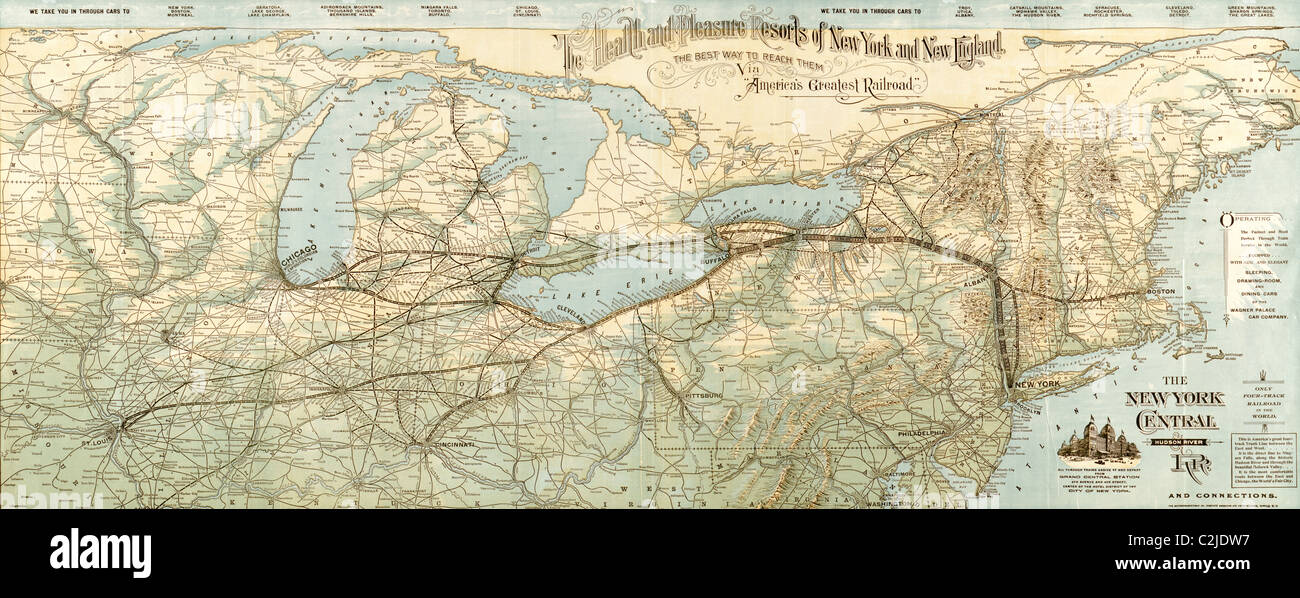 New York Central & Hudson River R.R über den Norden - 1893 Stockfoto