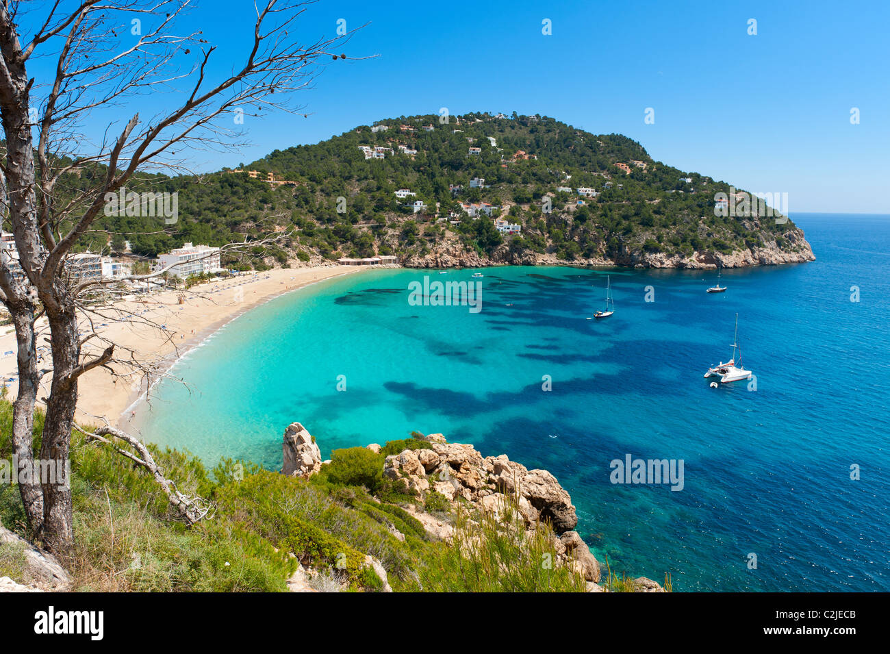 Cala de Sant Vicent auf der Nordküste östlich von Ibiza, Spanien Stockfoto