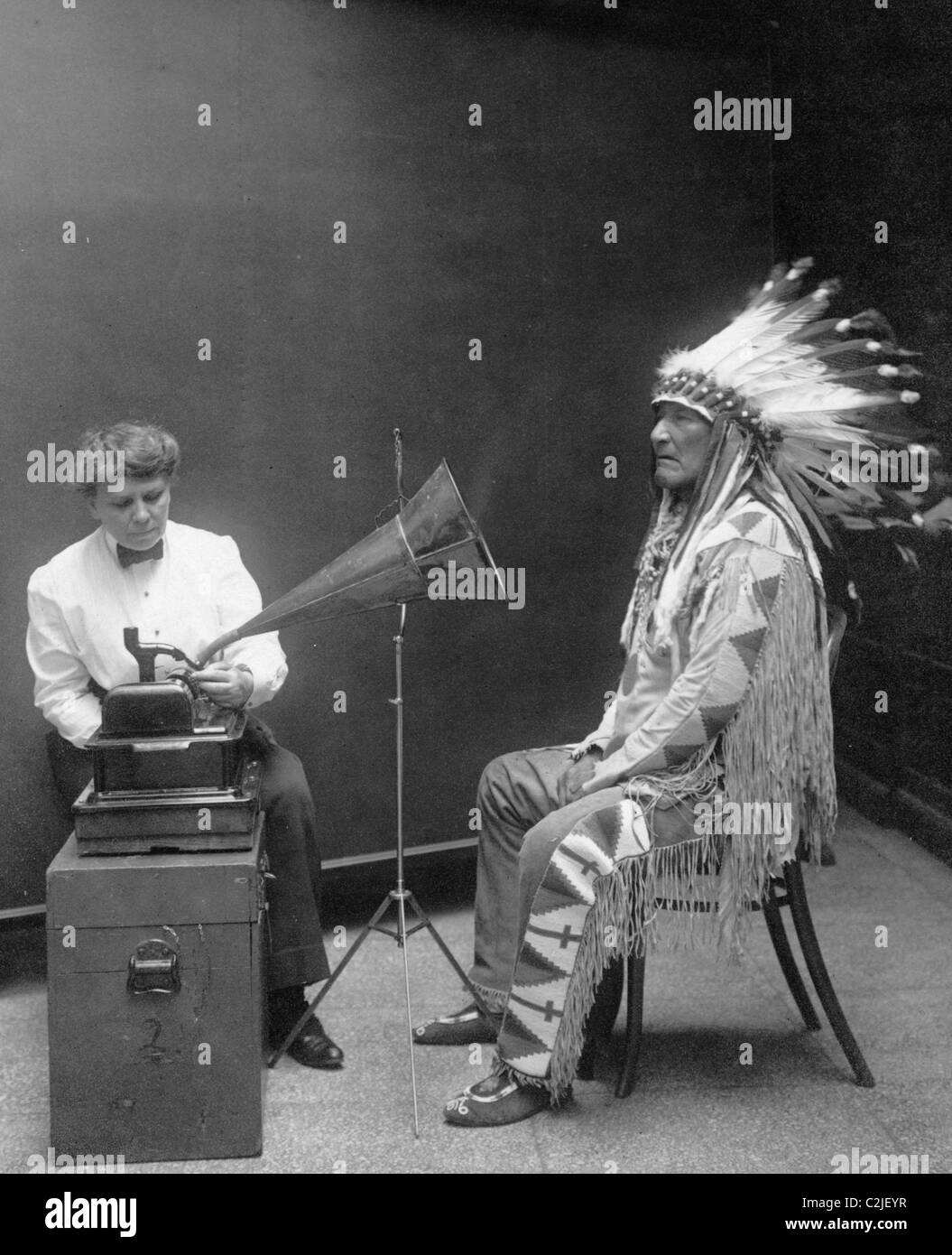 Piegan Indian Chief Mountain, mit seiner Stimme aufgezeichnet Stockfoto