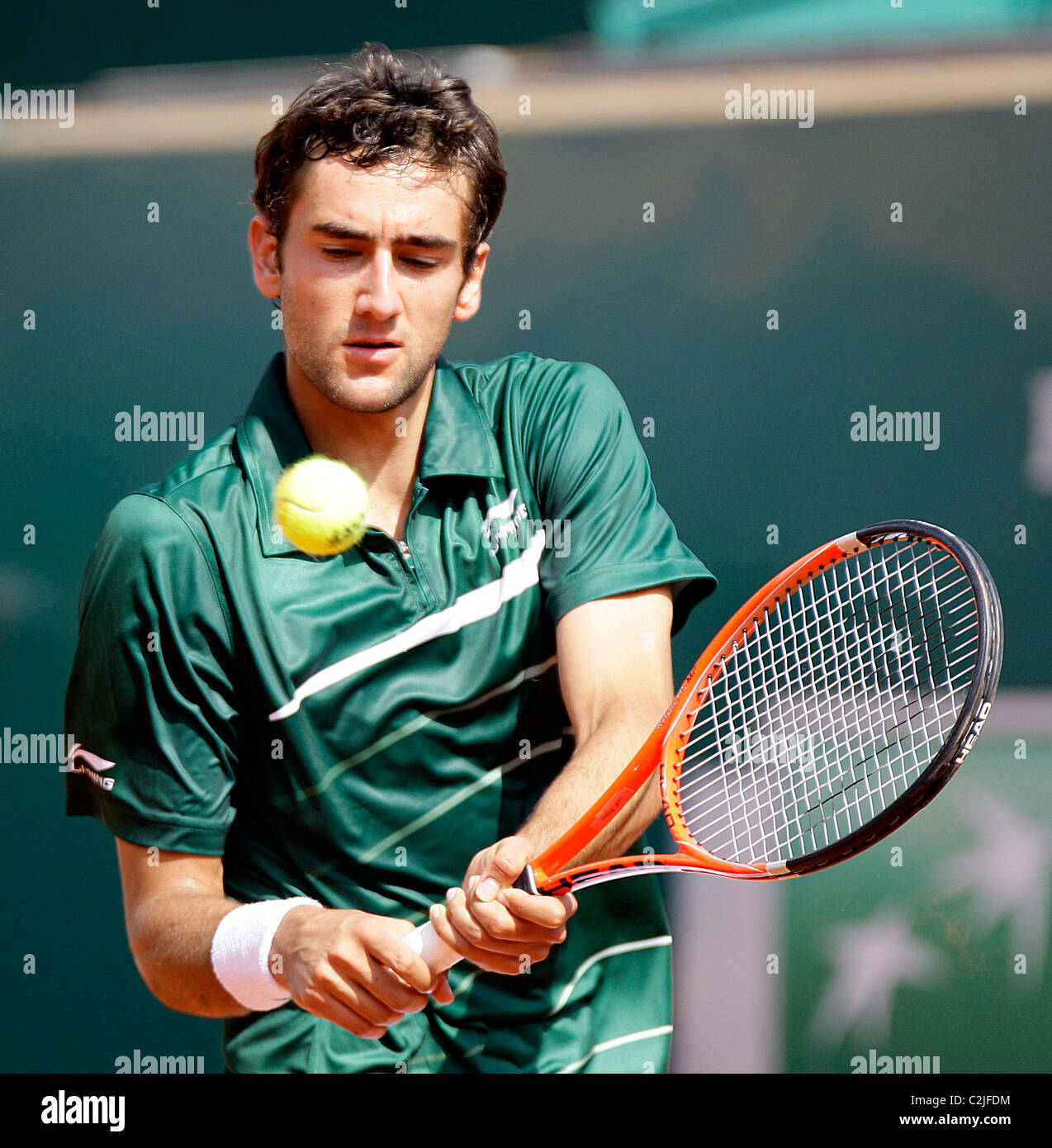 Marin Cilic (CRO) in seinem Match gegen Roger Federer (SUI Stockfoto