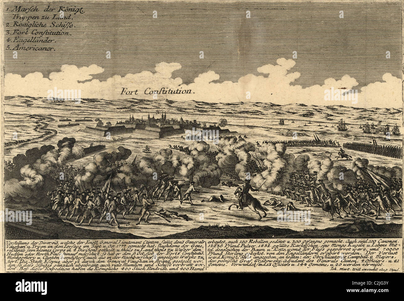 Schlacht von Fort Verfassung - 1777 Stockfoto