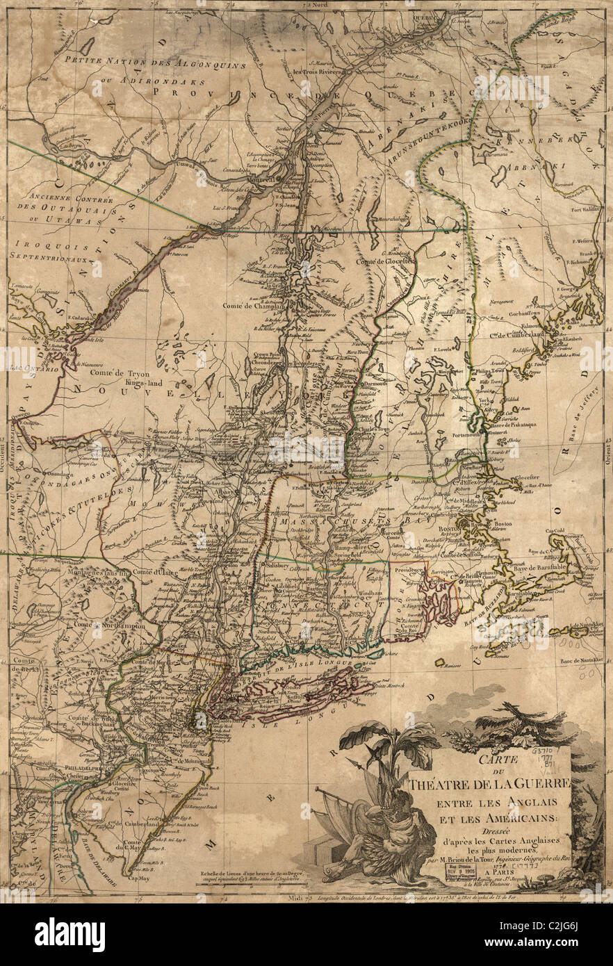Kriegsschauplatz in den dreizehn Kolonien - 1777 Stockfoto