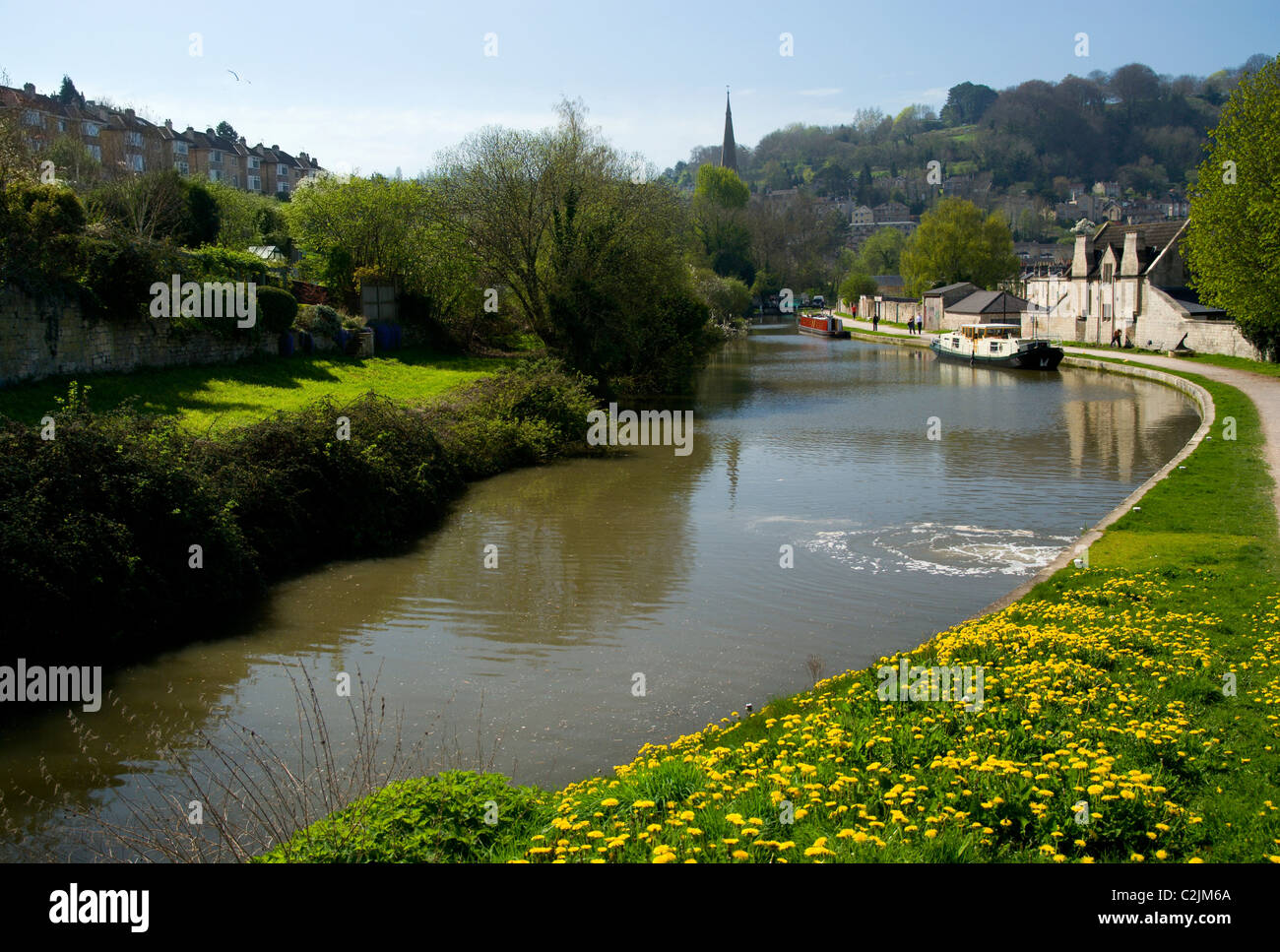 Kennet und Avon Canal, Widcombe, Bath, Somerset, England, UK. Stockfoto