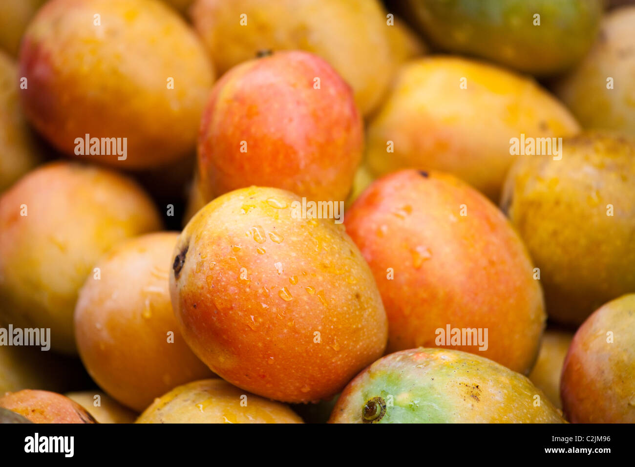 Mangos auf einem Wagen in der Altstadt, Cartagena, Kolumbien Stockfoto