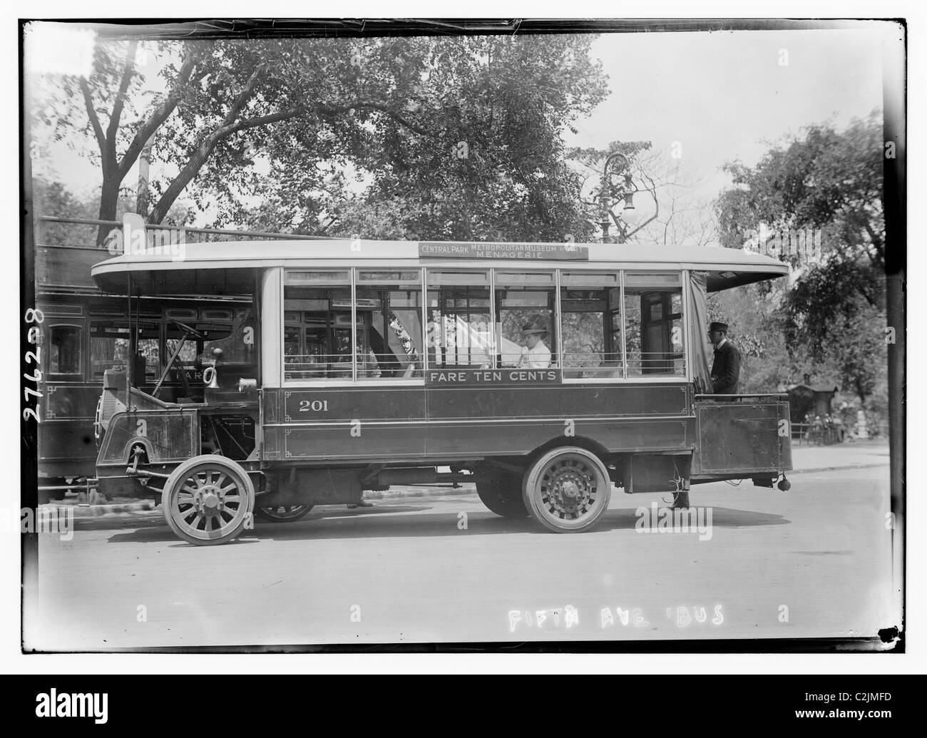 Bus der Fifth Avenue, Central Park bus Stockfoto