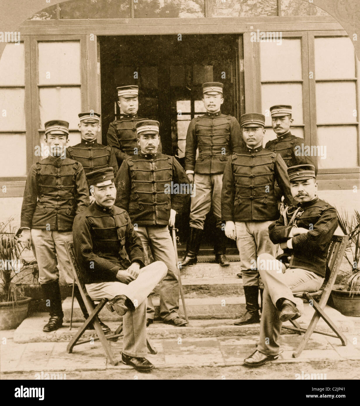 Offiziere der japanischen Armee in Peking, China Stockfoto