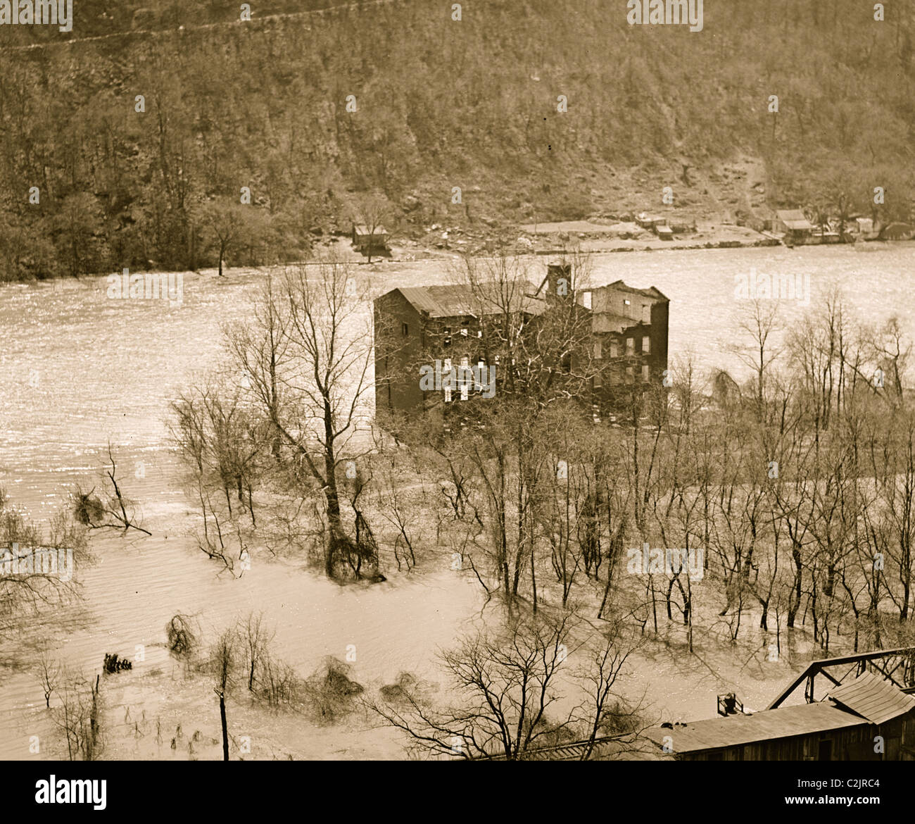 Harpers Ferry Flut, Potomac Stockfoto