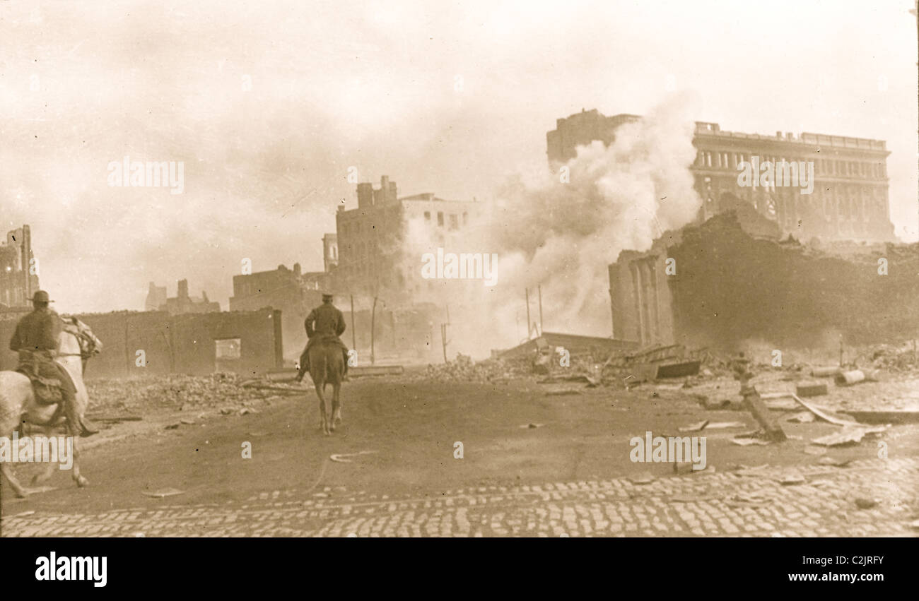 San Francisco Earthquake & Feuer Stockfoto