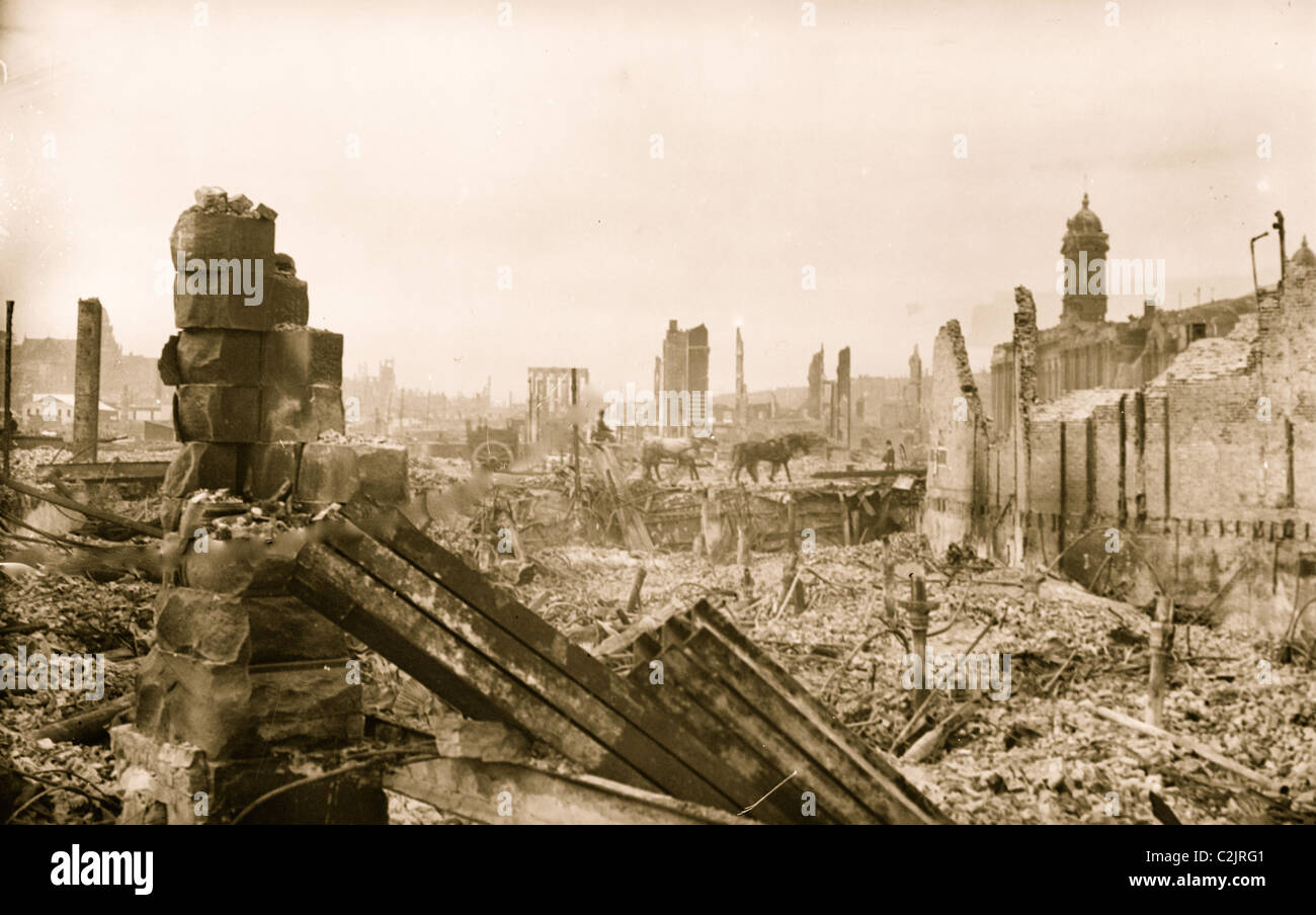 Nach der San-Francisco-Erdbeben und Feuer von 1906 Stockfoto