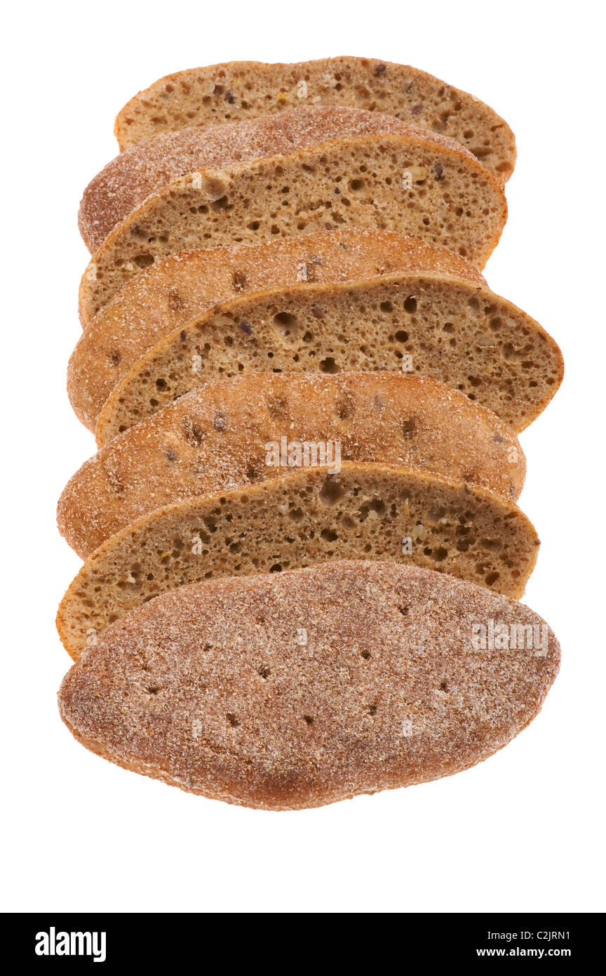 Objekt auf weiß - Schwarzbrot hautnah Stockfoto