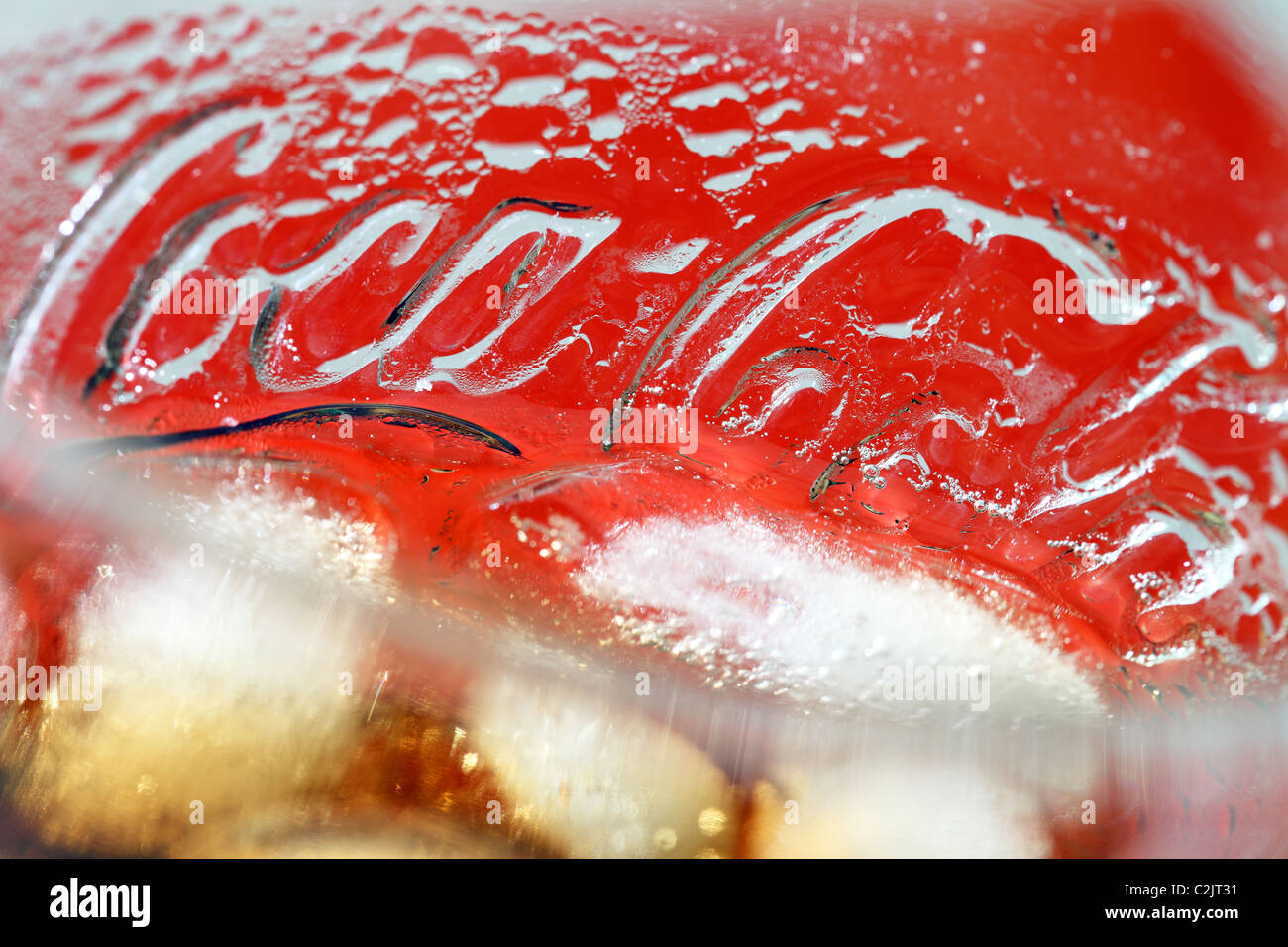 Coca Cola Glas Eisgetränk Stockfoto