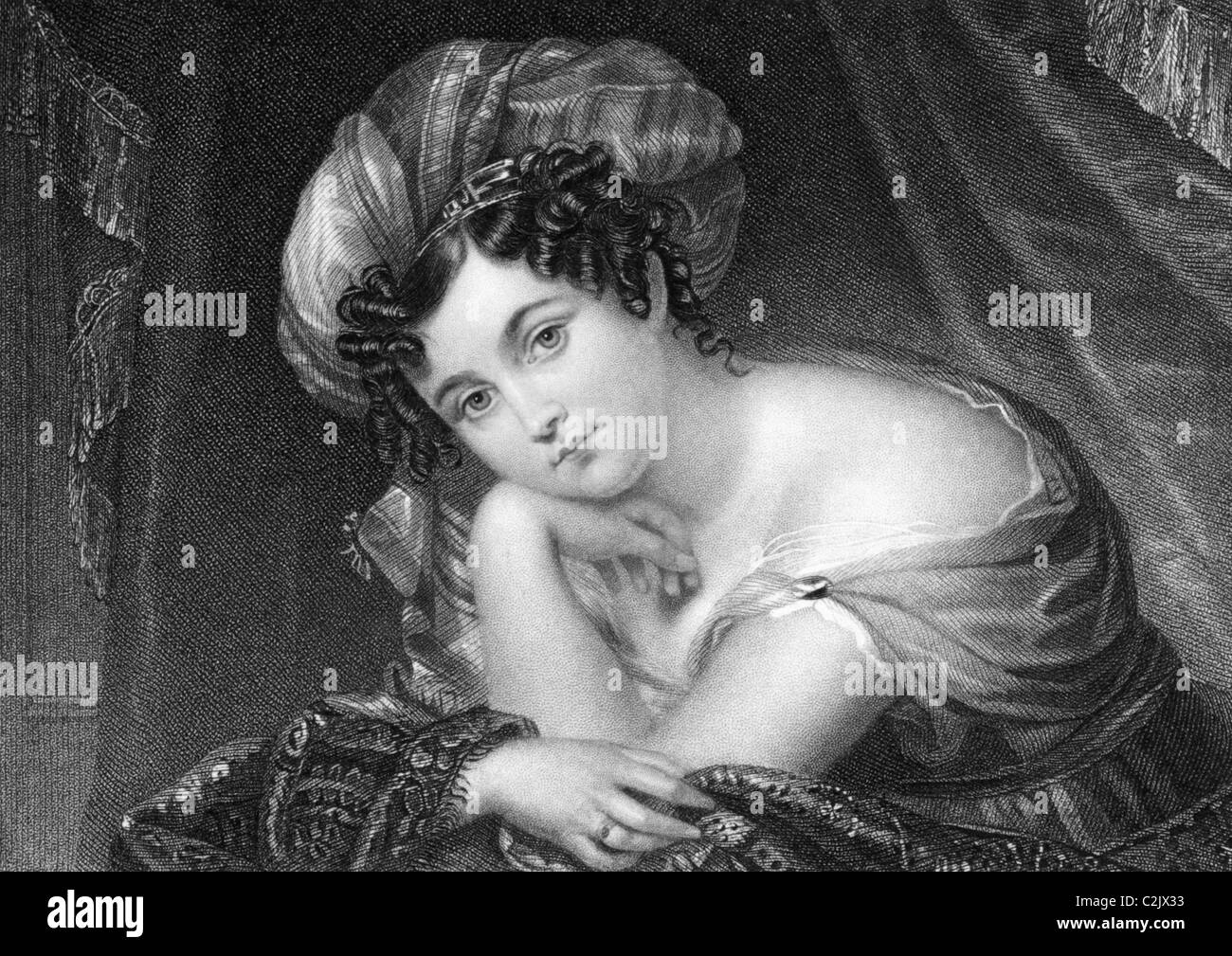 Maria Theresia Ahlefeldt, Prinzessin Maria Theresia von Thurn und Taxis (1755-1810) auf Kupferstich aus dem Jahr 1835 geboren. Stockfoto