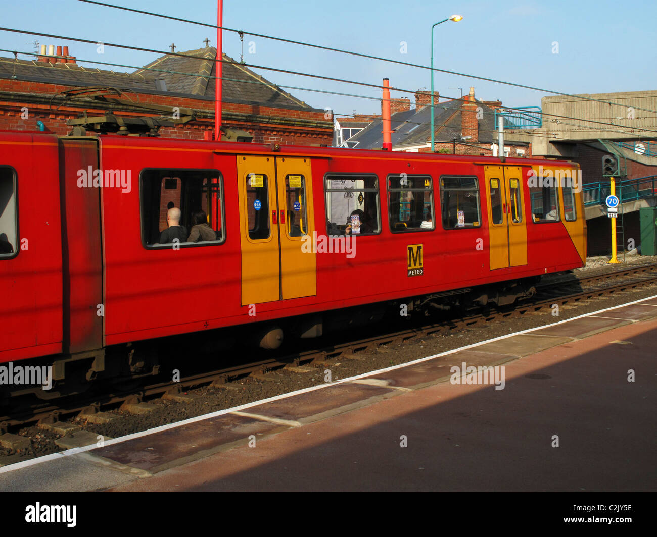 Tyne und Abnutzung Metro Haltestelle West Jesmond, Newcastle, England Stockfoto