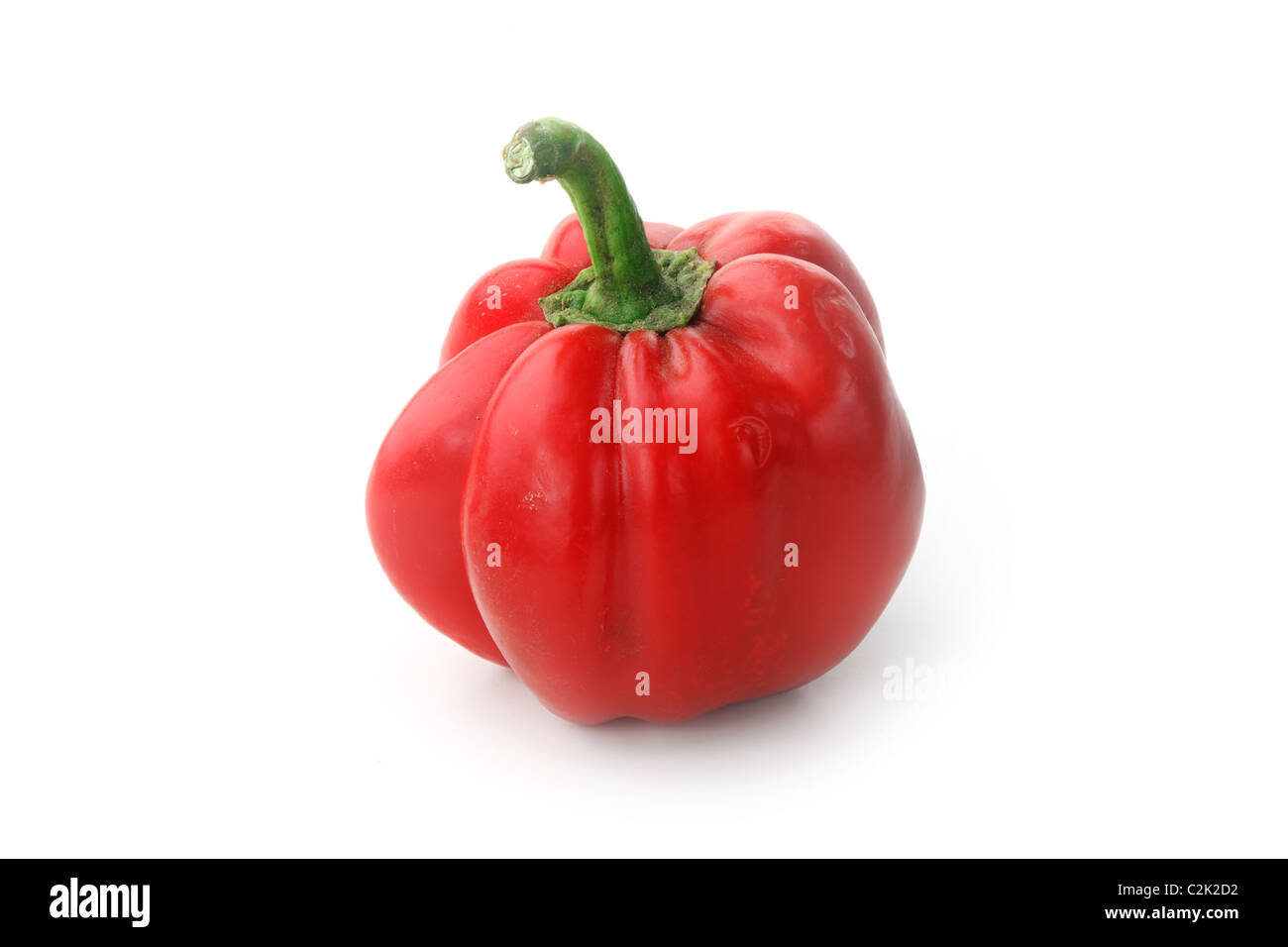 Rote Paprika isoliert auf weißem Hintergrund Stockfoto