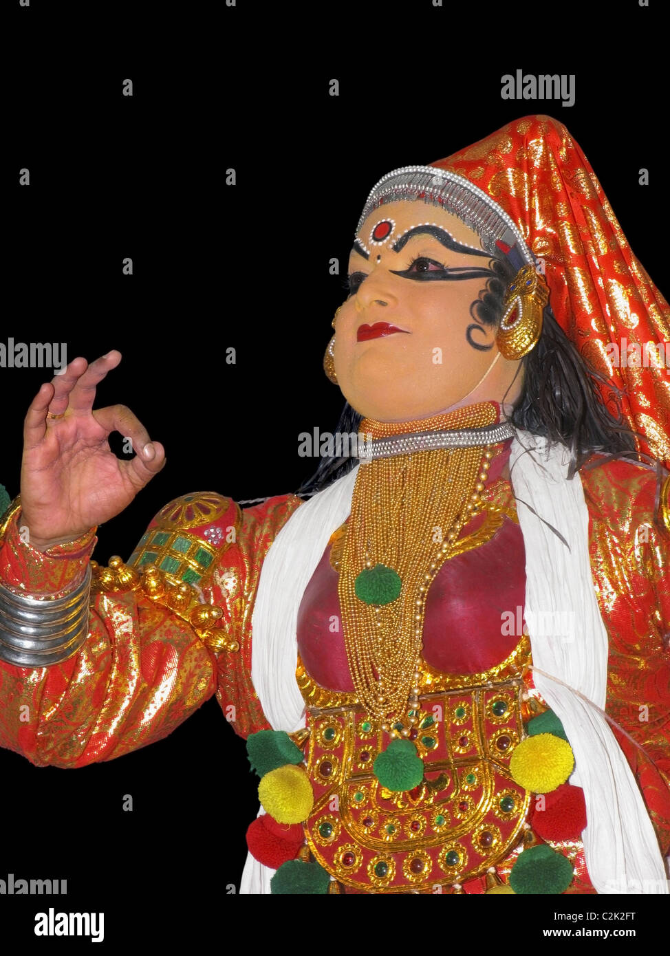 Kathakali, eine spektakuläre klassischer Tanz-Drama von Kerala, Indien Stockfoto