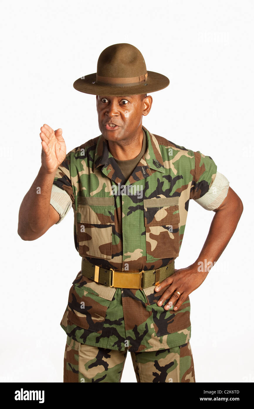Fort Lauderdale, Florida, Vereinigte Staaten von Amerika; Ein Mann des Militärs Befehle zu erteilen Stockfoto