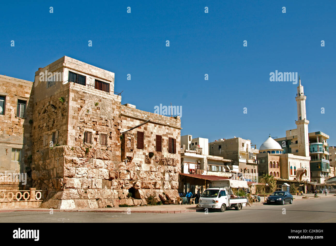 Tartus Tartous Meer Syrien Hafenstadt wurde von den Kreuzfahrern als Antaradus Antartus Tortosa bekannt. Stockfoto