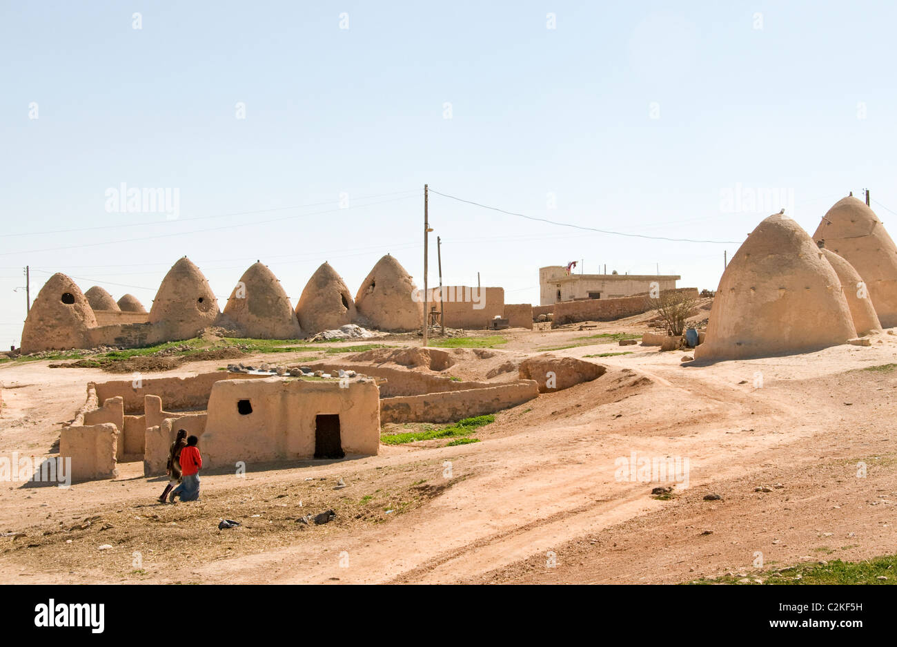 Syrienwüste Badiyat al Sham, Bauernhof Schafe, Kultur, Beduinen Beduinen Dörfer, Mann Frau, Syrischen Nahen Osten Stockfoto