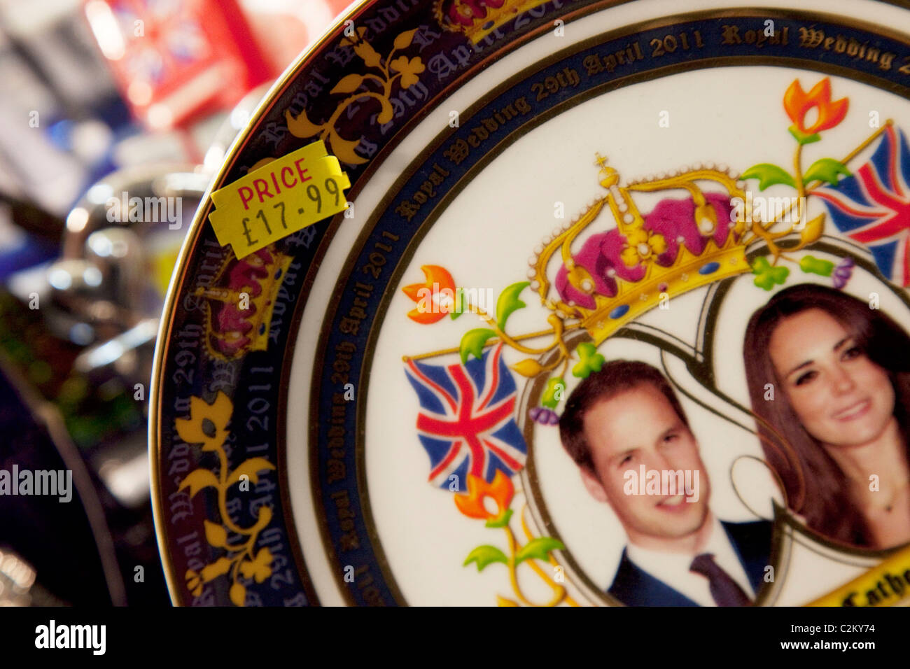 Souvenirs für die königliche Hochzeit von Prinz William und Catherine Middleton. Stockfoto
