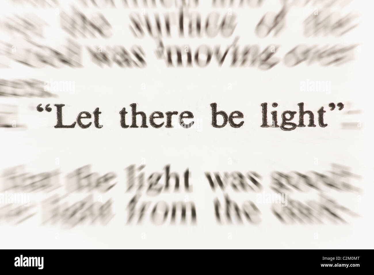 Schrift aus der New American Standard Bible aus Genesis 1:3 sagen "dort Licht werden lassen" Stockfoto